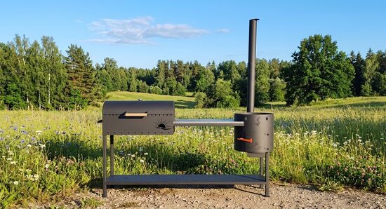 Set: grill with lid, kazan oven and stainless steel cooking surface