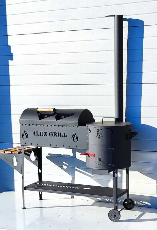 Комплект: гриль с крышкой и печка для казана с крышкой_с индивидуальным дизайном