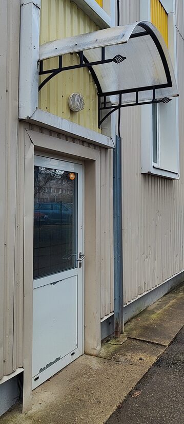 A canopy over the door