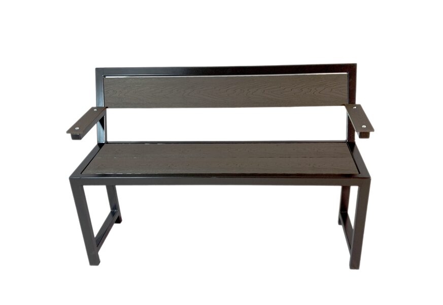 Bench with backrest and armrests 1.4m